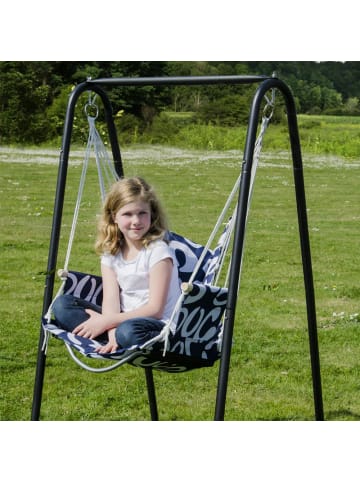 AMANKA Hängestuhlgestell mit Hängesessel bis 100kg Komplettset in Blau