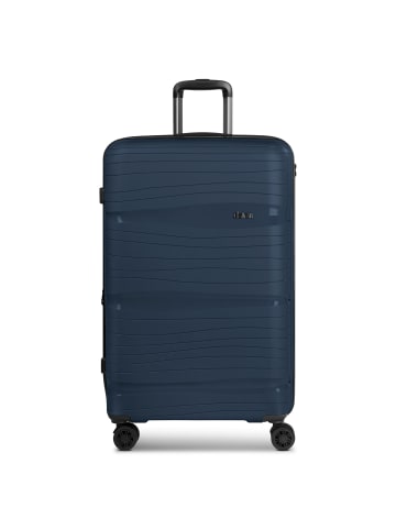 D&N Travel Line 4300-Plus 4 Rollen Trolley L 76 cm mit Dehnfalte in dark blue