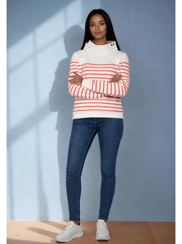 Salzhaut Hoodie VASEN in Fiery Coral - Offwhite