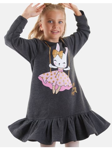 Denokids Kleid Glitter Rabbit in anthra melange