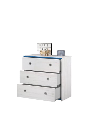 58 aufm Kessel KINDERZIMMER-SET 3-tlg. Parisot Smoozy 23a Holzdekor Kiefer Weiß/Blau