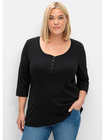 sheego 3/4-Arm-Shirt in schwarz