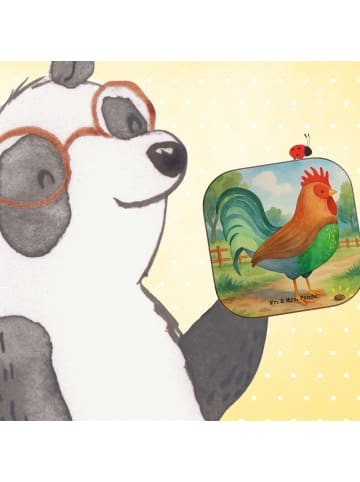 Mr. & Mrs. Panda Holzuntersetzer Hahn Korn Design ohne Spruch in Weiß