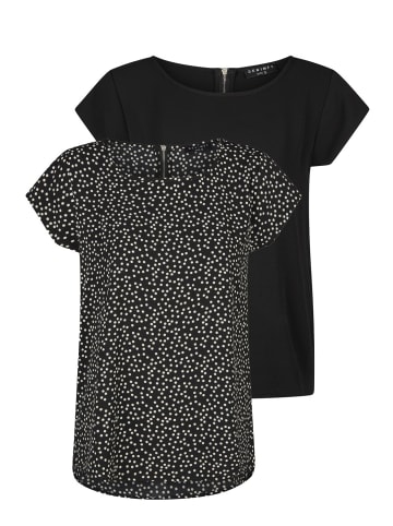 DENIMFY T-Shirt DFAda 2er Pack in Schwarz