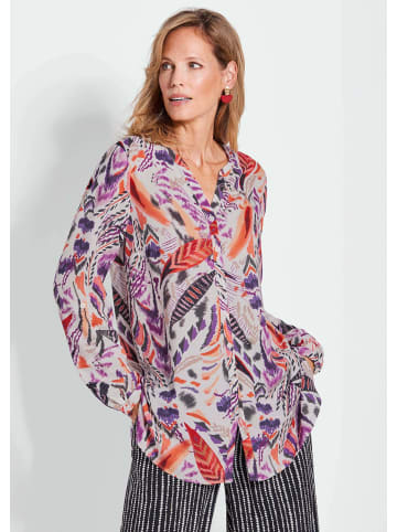 GOLDNER Kurzgröße:  Longbluse Verlängerte Viskosebluse mit Print in bunt / gemustert