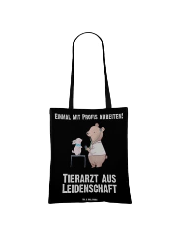 Mr. & Mrs. Panda Tote Bag Tierarzt Leidenschaft mit Spruch in Schwarz