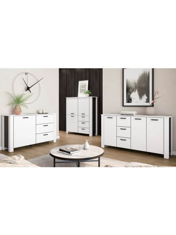 byLiving Highboard FARO in weiß - B 120, H 137, T 40 cm