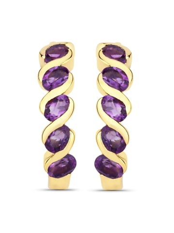 Rafaela Donata Creolen Sterling Silber gelbvergoldet Amethyst in gelbgold