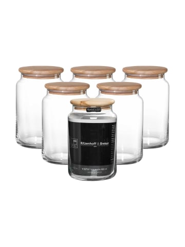 Ritzenhoff & Breker 6er Set Vorratsgläser Varu in 880 ml in transparent