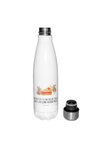 Mr. & Mrs. Panda Thermos Mäuse Kuchen mit Spruch in Weiß