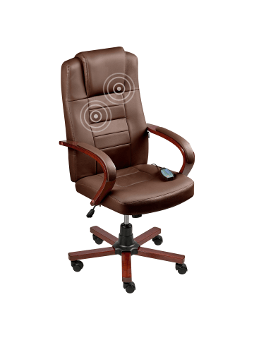 Beliani Bürostuhl DIAMOND in Braun/Schwarz - (W) 66 x (H) 118 x (L) 66 cm
