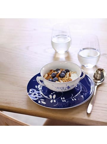 Villeroy & Boch Suppentasse mit Untertasse Vieux Luxembourg in Weiß-Blau 260 ml in weiß-blau