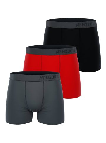 Unbekannt Boxershorts My Essential 3 Pack Boxers Cotton Bio in Red