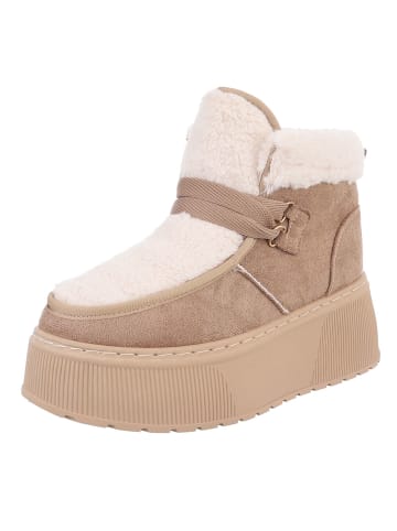 Ital-Design High Heel in Hellbraun und Beige