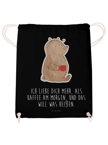 Mr. & Mrs. Panda Stoffbeutel Bär Morgenkaffee mit Spruch in Schwarz