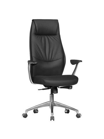 KADIMA DESIGN hefsessel Echtleder | 3-Stufen Synchronmechanik, 120kg, 8h Nutzung in Schwarz
