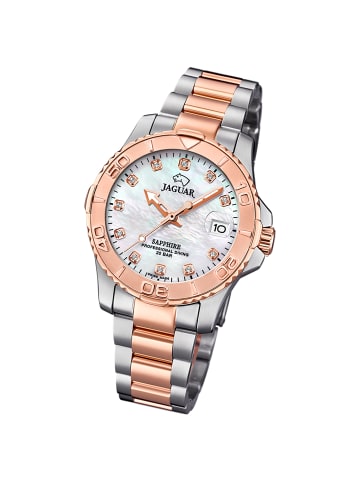 Jaguar Analog-Armbanduhr Jaguar Pro Diver silber, rosegold mittel (ca. 34mm)