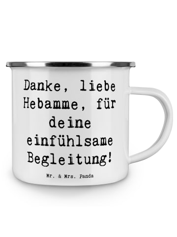 Mr. & Mrs. Panda Teetasse Spruch Liebe Hebamme mit Spruch in Weiß