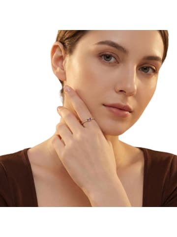Amor Ring Silber 925, gelbvergoldet in rosa