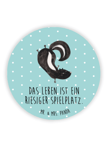 Mr. & Mrs. Panda magnet Stinktier Handstand mit Spruch in Türkis Pastell