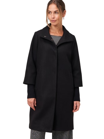 Zero  Mantel Wolloptik mit Stehkragen in Black Beauty