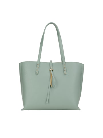 Usha Leder Shopper in Minze