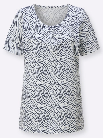 Sieh an! Freizeitshirt in ecru-marine-bedruckt