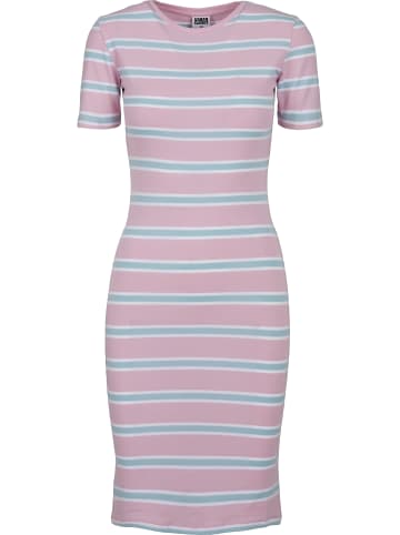 Urban Classics Urban Classics Damen Ladies Stretch Stripe Dress in girlypink/oceanblue