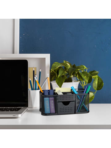 relaxdays Schreibtisch Organizer in Schwarz - (B)23,5 x (H)10 x (T)11,5 cm