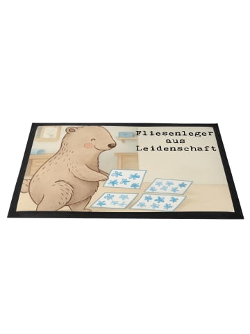 Mr. & Mrs. Panda Schmutzfangmatte Fliesenleger Leidenschaft Desi... in Weiß