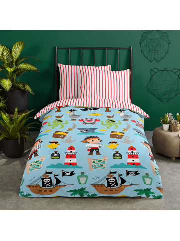 Good Morning Renforcé Kinder-Bettwäsche in hellblau