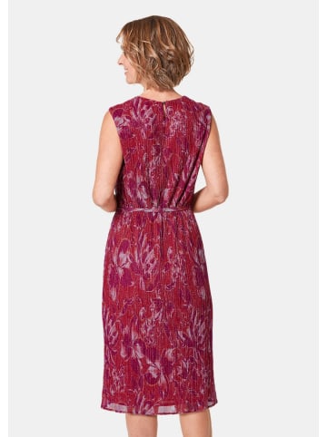 GOLDNER Kurzgröße:  Figur umspielendes Kleid, Glanzgarn in pink / mandarine / geblümt