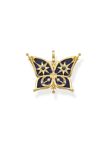 Thomas Sabo Thomas Sabo Anhänger Schmetterling Stern & Mond gold 925 Sterlingsilber, 750 Gelbgold Vergoldung in gold, blau