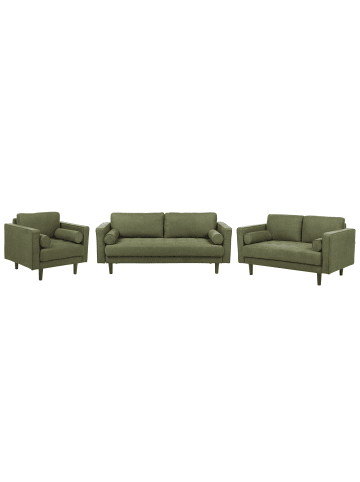 Beliani 3-tlg Sitzgruppe NURMO in Grün/Braun