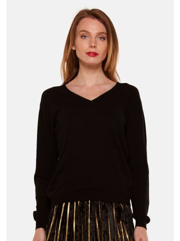 TOOCHE V-Kragen Pullover "Pulli V-Ausschnitt" in Schwarz