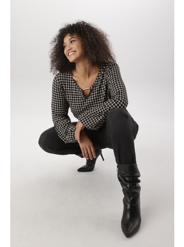 Aniston PLUS Langarmshirt in beige-schwarz