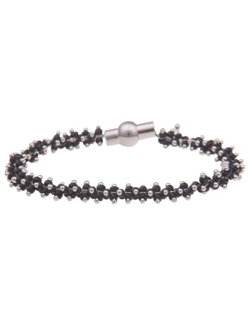 Leslii Armband Perlchen in silber-schwarz