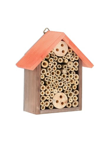 relaxdays Insektenhotel in Braun/ Orange - (B)17 x (H)20 x (T)8,5 cm