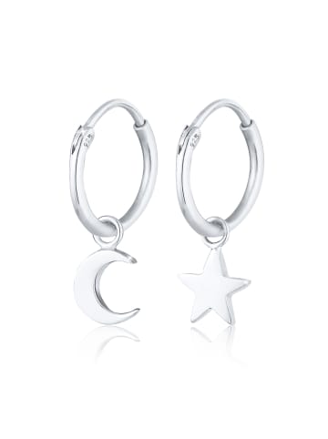 Elli Ohrringe 925 Sterling Silber Astro, Halbmond, Sterne, Stern in Silber