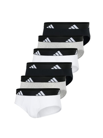 adidas Slip 6er Pack in Schwarz/Weiß/Grau