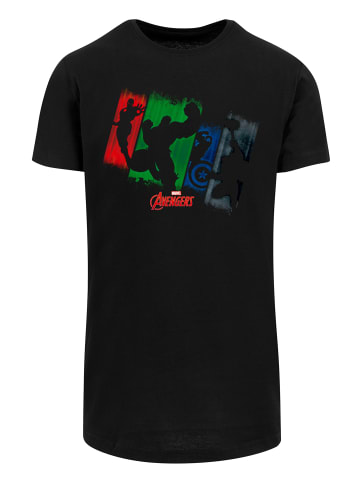 F4NT4STIC Long Cut T-Shirt Marvel Superhelden Avengers Team Punch Out in schwarz