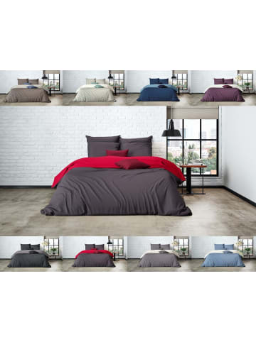 Mistral Home Mistral Perkal Wendebettwäsche in Bordeaux/Dunkelgrau