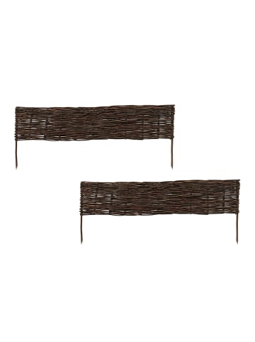relaxdays 2 x Beeteinfassung in Braun - (B)100 x (H)20 cm