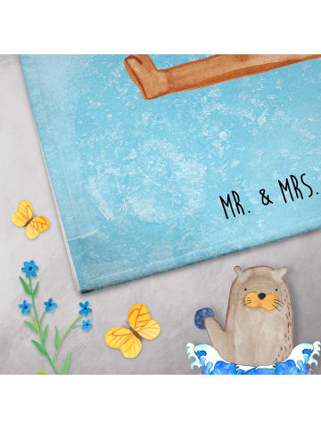 Mr. & Mrs. Panda Handtuch Maus Weihnachten ohne Spruch in Eisblau