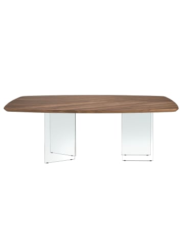 Angel Cerdá Esstisch 1191 in Glas / Walnuss – (B)220 x (H)75 x (T)110 cm