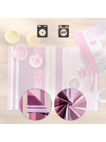 REDBEST Baumwolle, Gewebt Tischset 4er-Pack in pink