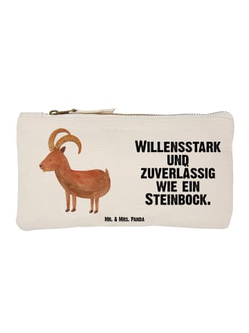 Mr. & Mrs. Panda Schminktasche Sternzeichen Steinbock mit Spruch in Weiß