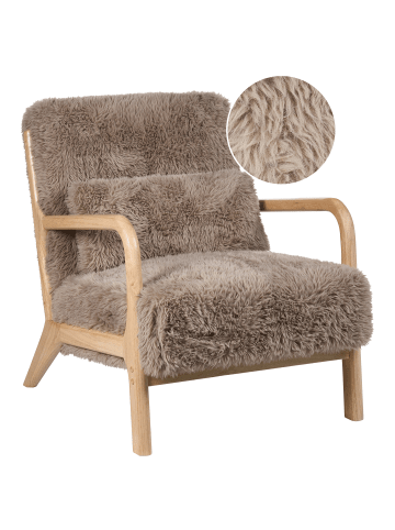 Beliani Sessel SKOVDE in Beige/Braun - (W) 65 x (H) 78 x (L) 80 cm