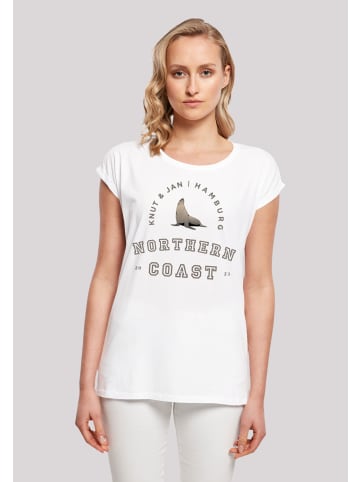 F4NT4STIC Extended Shoulder T-Shirt Robbe Knut & Jan Hamburg in weiß