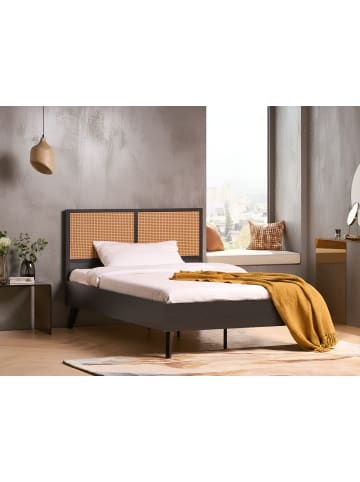 Beliani 2-tlg Doppelbett MONPAZIER in Schwarz/Braun